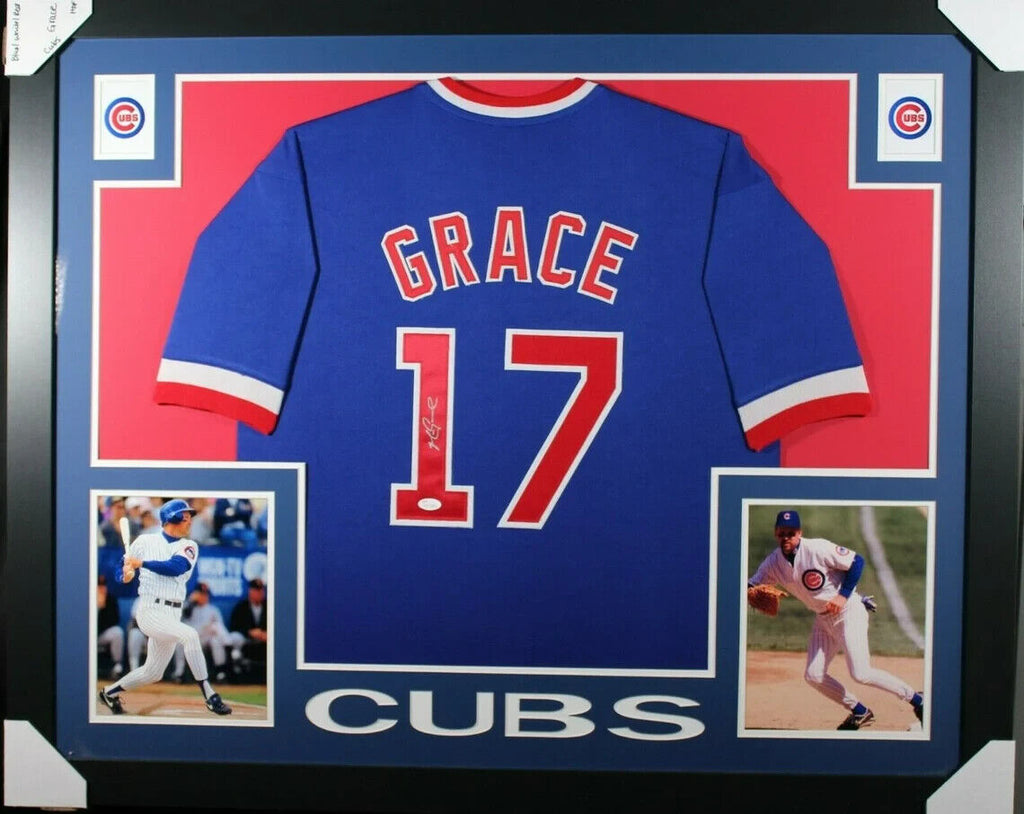 Mark Grace Signed Cub 35x43 Framed Jersey (JSA COA) Chicago All Star 1 –  Super Sports Center