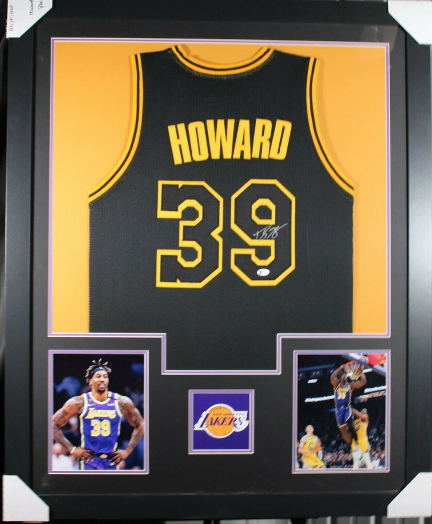 DWIGHT HOWARD (Lakers yellow TOWER) Signed Autographed Framed Jersey JSA