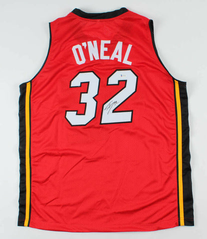 Shaquille O'Neal Signed Miami Heat Style Jersey (Beckett COA) 4xNBA Champion