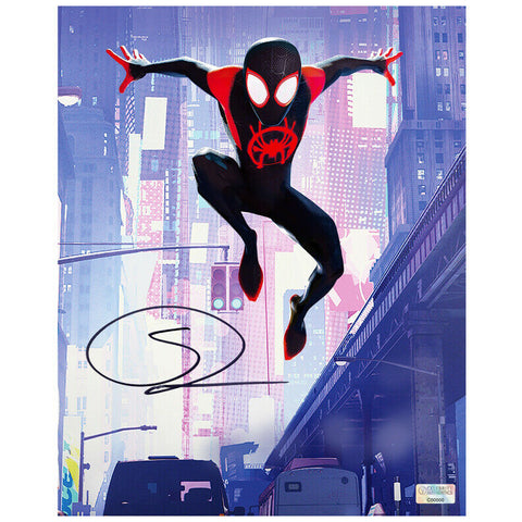 Shameik Moore Autographed Spider-Man Into The Spider-Verse Streets 8x10 Photo