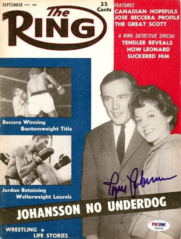 Ingemar Johansson Autographed Signed The Ring Magazine Cover PSA/DNA #S49208