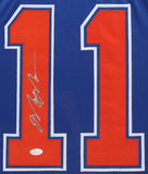 Mark Messier Signed Edmonton Oilers 31x35 Custom Framed Jersey (JSA COA)