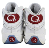 76ers Allen Iverson Signed White & Red Reebok Question Mid Shoes JSA Witness