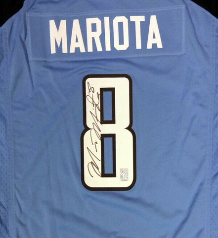 TITANS MARCUS MARIOTA AUTOGRAPHED SIGNED BLUE NIKE JERSEY SIZE XL MM HOLO 94299