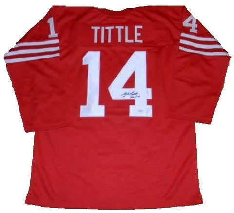 Y.A. YA TITTLE SIGNED AUTOGRAPHED SAN FRANCISCO 49ERS #14 THROWBACK JERSEY JSA