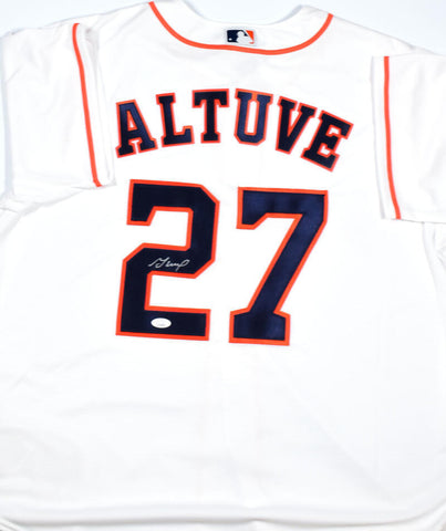Jose Altuve Autographed Houston Astros White Nike Jersey - JSA W *Silver