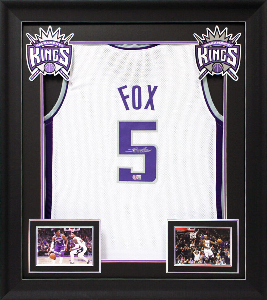 Deaaron Fox Signed White Pro Style Framed Jersey Autographed Bas Wit Auction