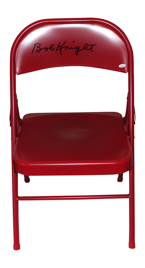 Bobby Knight Autographed/Signed Indiana Hoosiers Red Folding Chair