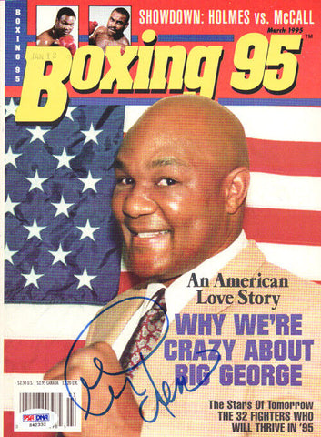 George Foreman Autographed Signed Boxing '95 Magazine Cover PSA/DNA #S42332