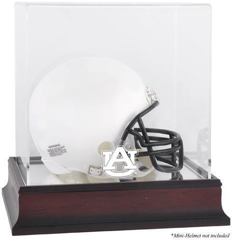 Auburn Tigers Mahogany Logo Mini Helmet Display Case w/Mirror Back