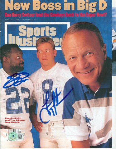 Emmitt Smith & Troy Aikman Signed 1994 Sports Illustrated Magazine Cover BAS