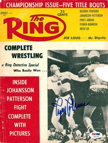 Ingemar Johansson Autographed Signed The Ring Magazine Cover PSA/DNA #S49189