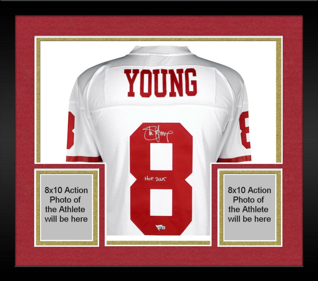 Frmd Steve Young SF 49ers Signed White Replica M&N Jersey & 'HOF 2005' –  Super Sports Center