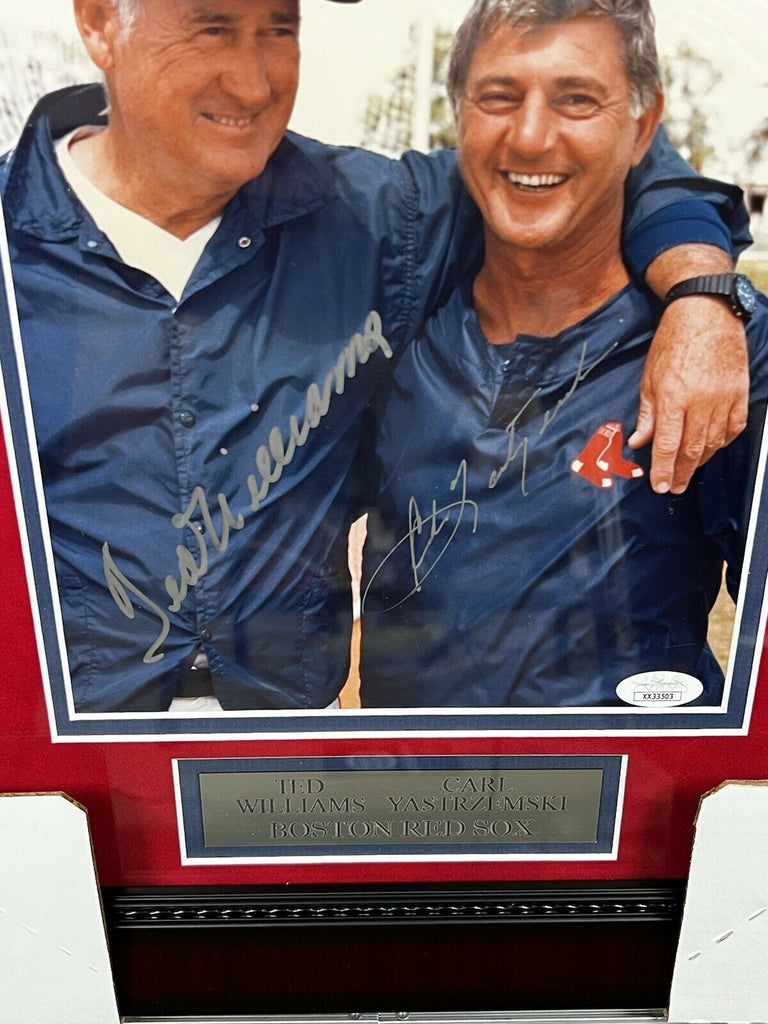 Ted Williams & Carl Yastrzemski Signed Autographed Photo Framed to 14x –  Super Sports Center