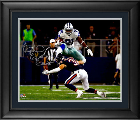 Ezekiel Elliott Dallas Cowboys Framed Autographed 16" x 20" Leaping Photograph