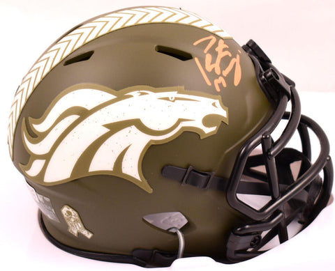 Peyton Manning Autographed Broncos Salute to Service Speed Mini Helmet-Fanatics