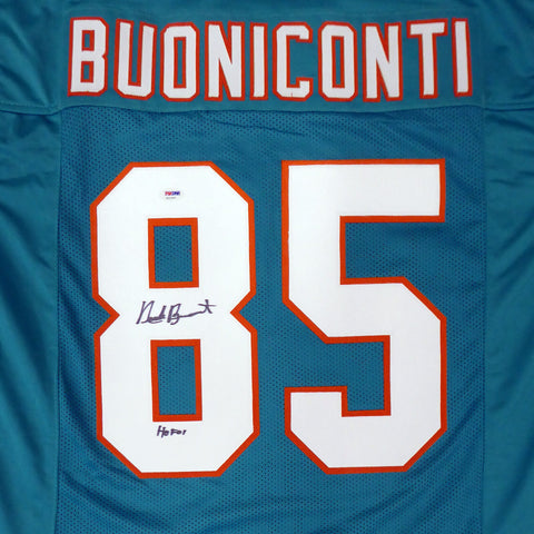 MIAMI DOLPHINS NICK BUONICONTI AUTOGRAPHED TEAL JERSEY "HOF 01" PSA/DNA 179034