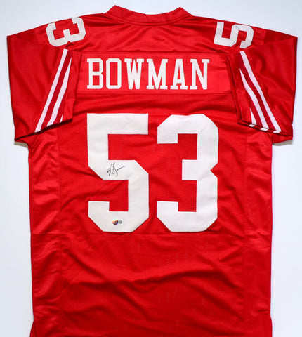 NaVorro Bowman Autographed Red Pro Style Jersey- Beckett W Hologram *Black