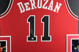 DEMAR DEROZAN (Bulls red SKYLINE) Signed Autographed Framed Jersey JSA