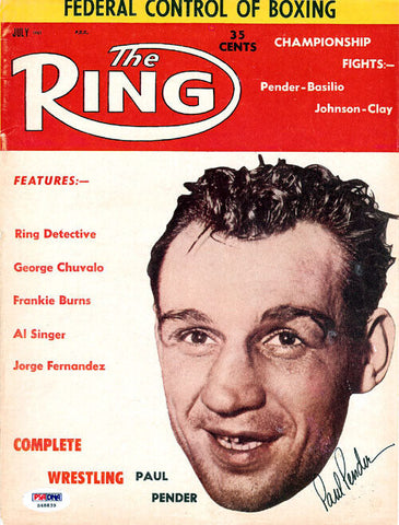 Paul Pender Autographed Signed The Ring Magazine Cover PSA/DNA #S48839