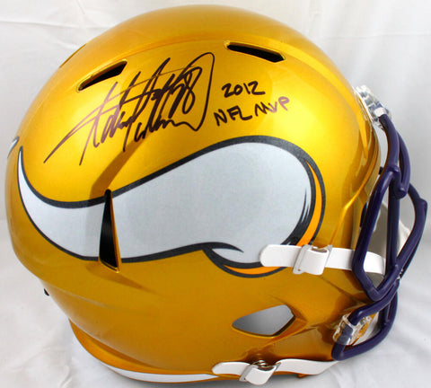 Adrian Peterson Signed Vikings F/S Flash Speed Helmet w/NFL MVP-Beckett W Holo