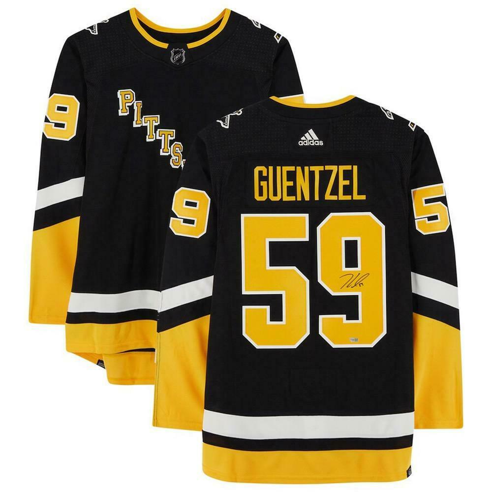 Framed Jake Guentzel Pittsburgh Penguins Autographed White Adidas Authentic  Jersey