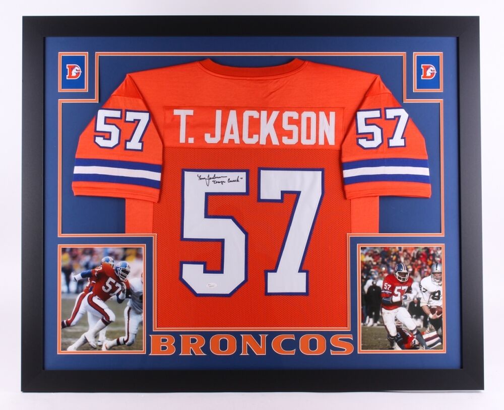 Tom Jackson Signed Broncos 35'x43' Custom Framed Jersey Inscribed