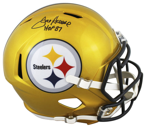 Steelers Joe Greene "HOF 87" Signed Flash Full Size Speed Rep Helmet BAS Witness