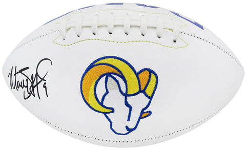 Matthew Stafford Signed LA Rams Logo White Panel Football - Fanatics COA