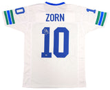 SEATTLE SEAHAWKS JIM ZORN AUTOGRAPHED SIGNED WHITE JERSEY MCS HOLO STOCK #211072