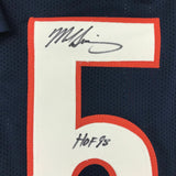 Autographed/Signed MIKE SINGLETARY HOF 98 Chicago Blue Football Jersey JSA COA