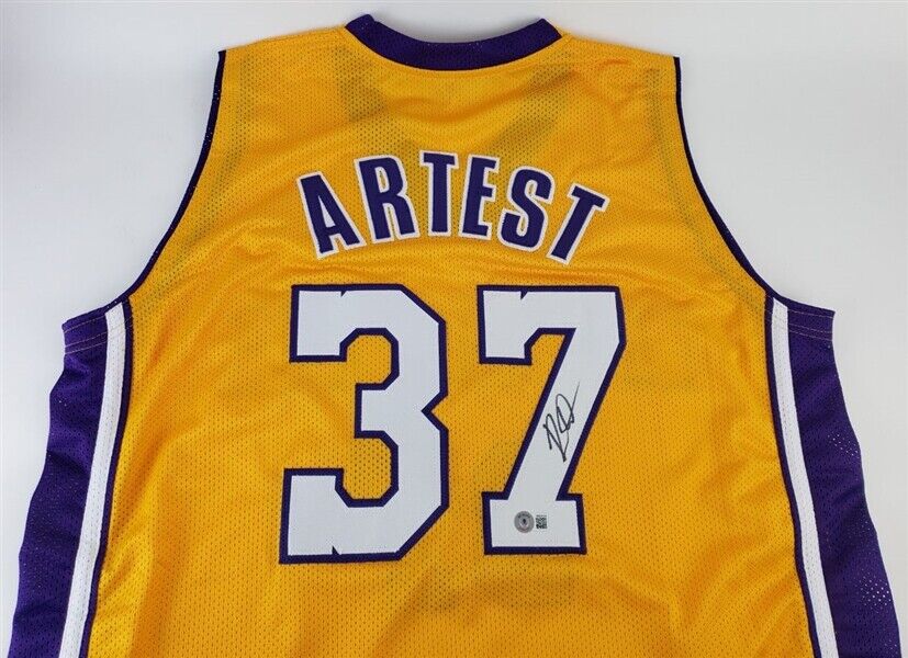 Buy Ron Artest Signed Los Angeles Blue Basketball Jersey beckett