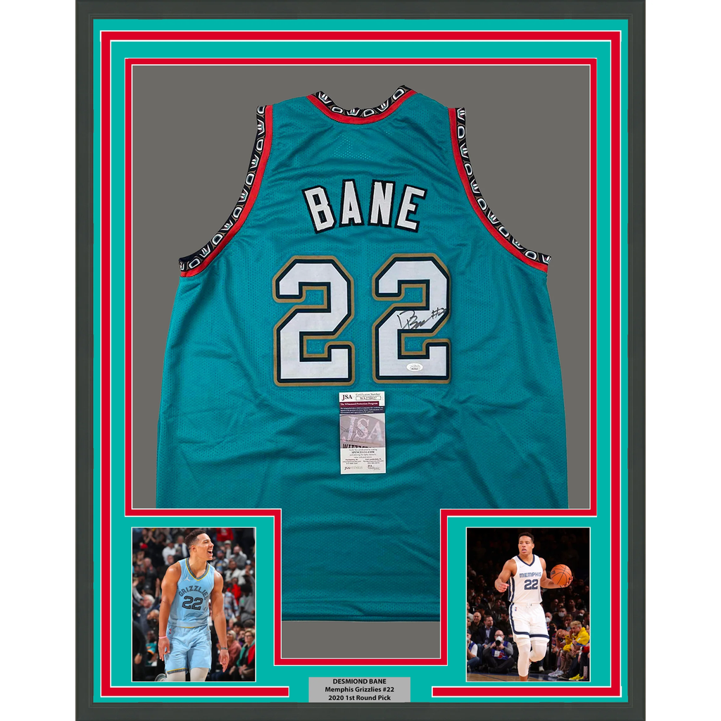 Framed Autographed/Signed Desmond Bane 33x42 Memphis Teal Jersey JSA C –  Super Sports Center