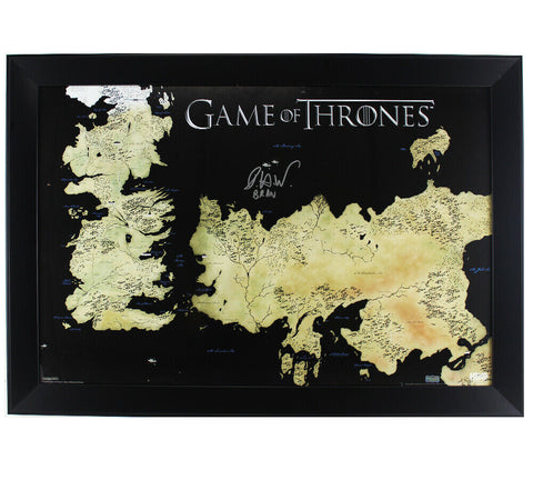 Isaac Hempstead Wright Signed Game of Thrones Framed Westeros Map Poster - Bran