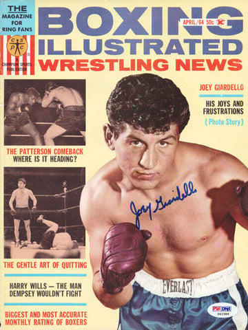 Joey Giardello Autographed Boxing Illustrated Magazine Cover PSA/DNA #S42388