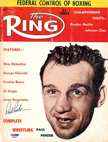 Paul Pender Autographed Signed The Ring Magazine Cover PSA/DNA #S48842