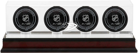 Anaheim Ducks Mahogany Four Hockey Puck Logo Display Case