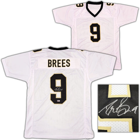 NEW ORLEANS SAINTS DREW BREES AUTOGRAPHED WHITE JERSEY BECKETT WITNESS 207227