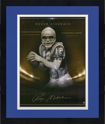 Framed Roger Staubach Dallas Cowboys Signed 16" x 20" Golden Years Photo