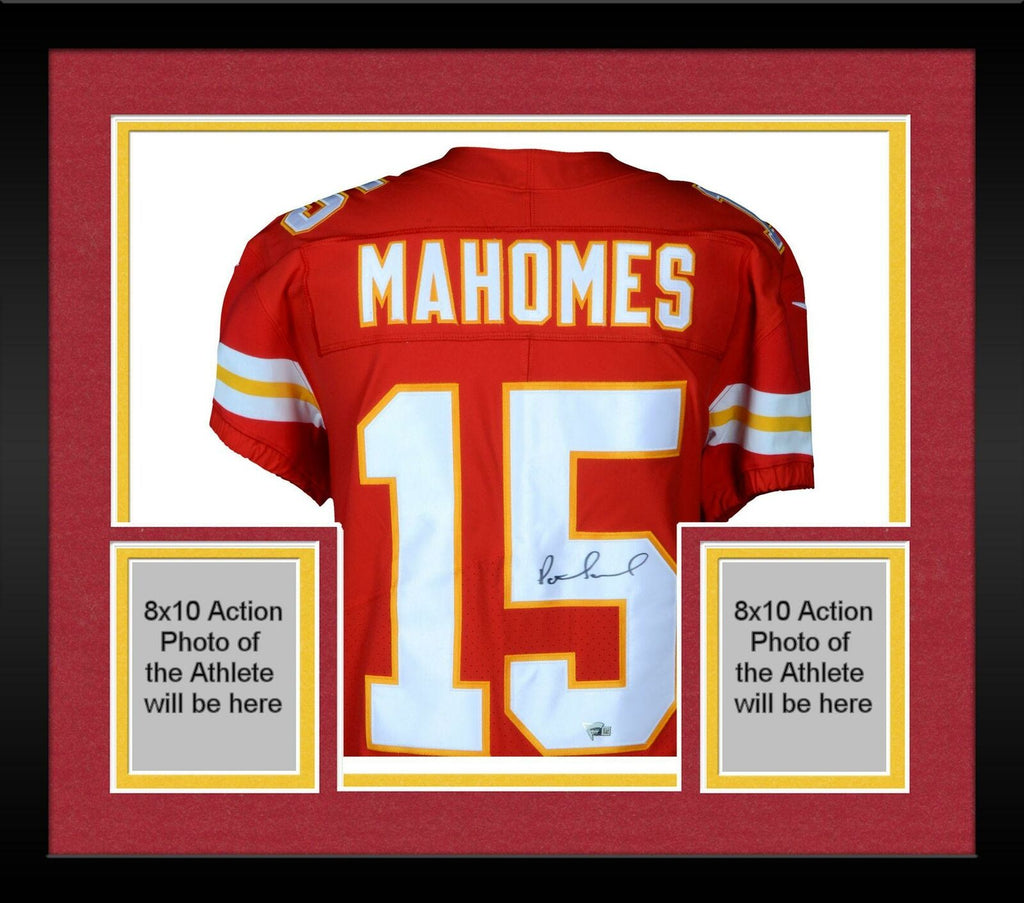 Framed Patrick Mahomes Kansas City Chiefs Autographed Red Nike Elite J –  Super Sports Center