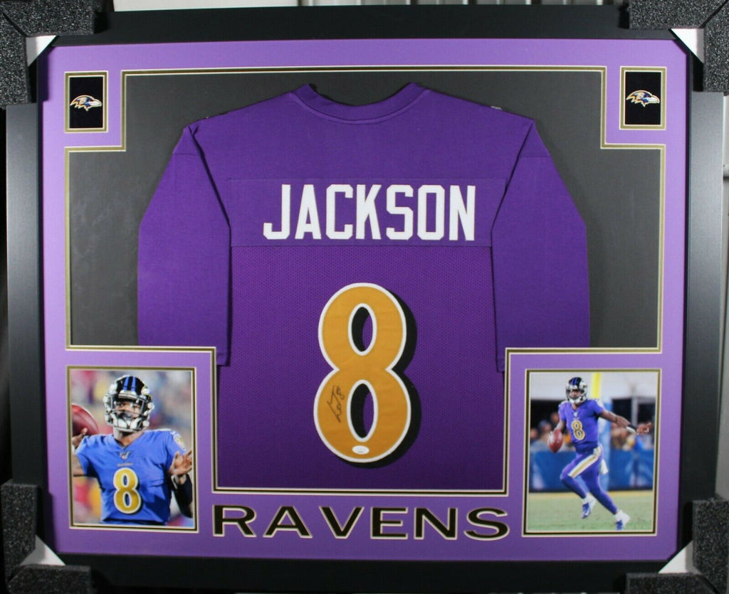 LAMAR JACKSON (Ravens color rush SKYLINE) Signed Autographed Framed Je –  Super Sports Center