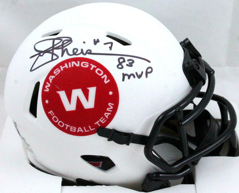 Joe Theismann Signed WFT Speed Lunar Mini Helmet w/83 MVP-Beckett W Hologram