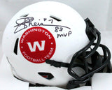 Joe Theismann Signed WFT Speed Lunar Mini Helmet w/83 MVP-Beckett W Hologram