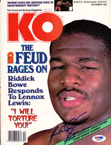 Riddick Bowe Autographed Signed KO Boxing Magazine Cover PSA/DNA #Q95946