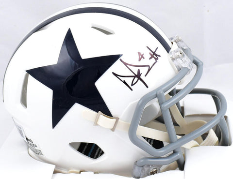Dak Prescott Autographed Dallas Cowboys 60-63 Speed Mini Helmet-Beckett W Holo