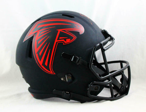 Deion Sanders Signed F/S Atlanta Falcons Eclipse Speed Helmet- Beckett Auth *Red