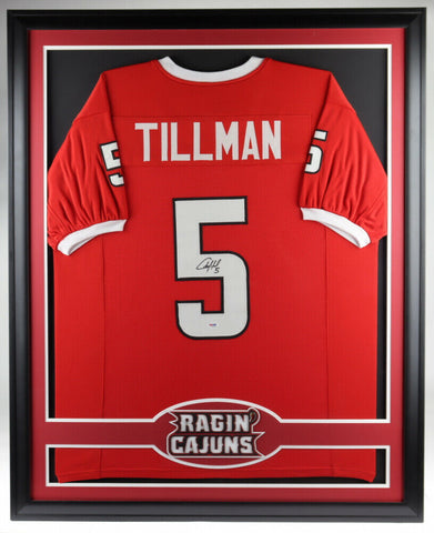 Charles Tillman Signed 35x43 Framed Louisiana Ragin Cajuns Jersey (PSA COA)Bears