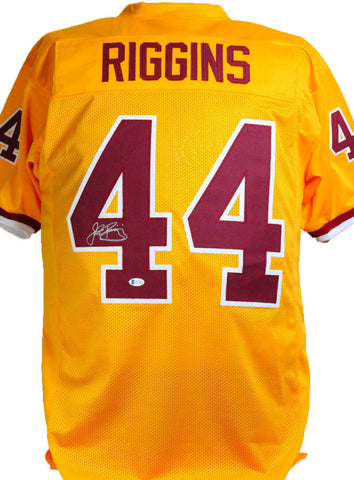 John Riggins Autographed Yellow Pro Style Jersey- Beckett W *Silver