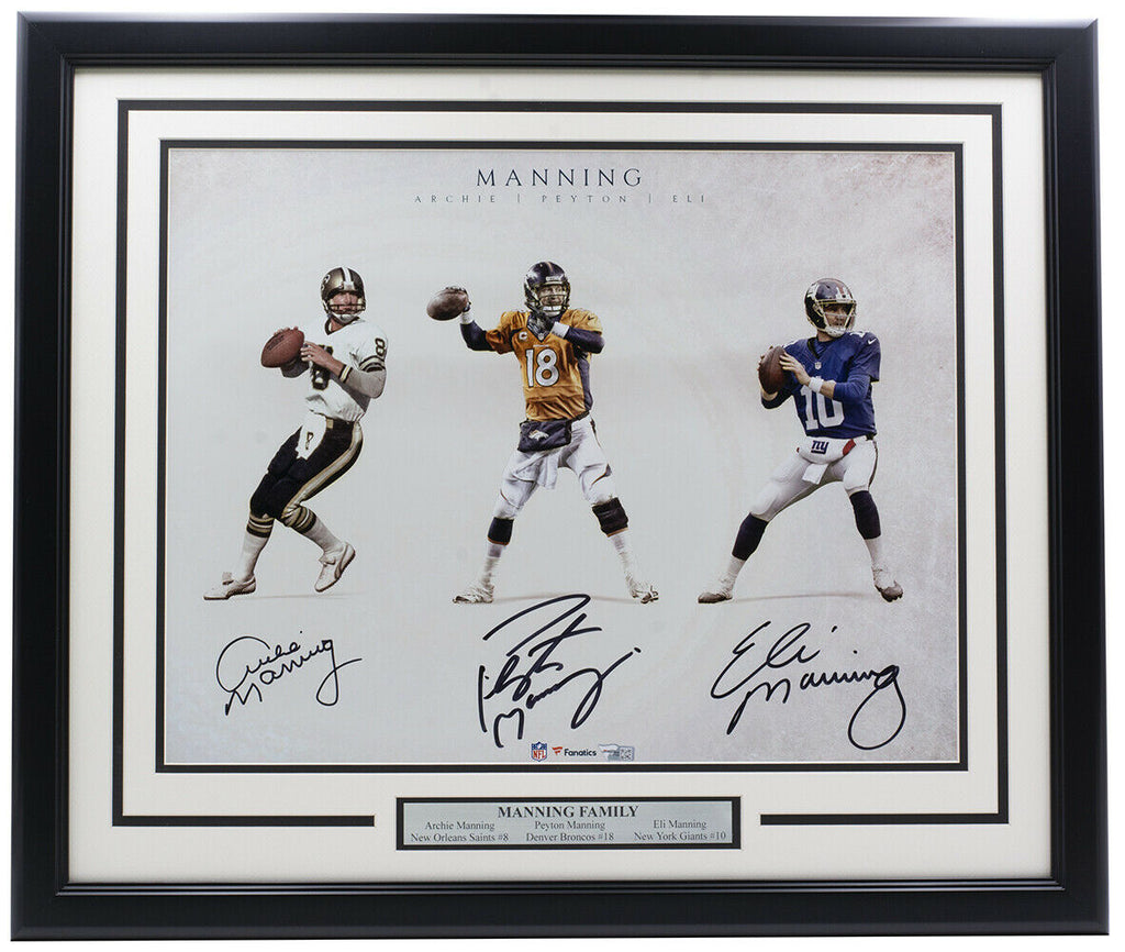 Archie Manning Framed Signed Jersey Fanatics New Orleans Saints Autogr