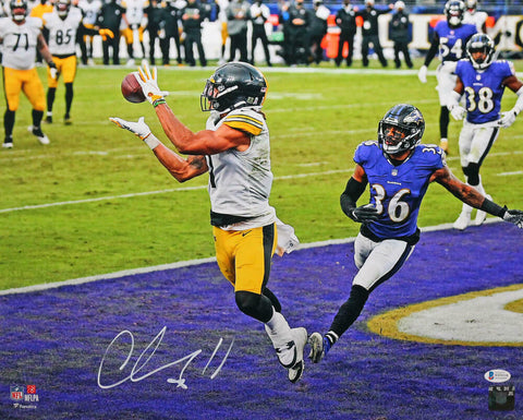 Chase Claypool Signed Steelers 16x20 FP TD Catch Photo - Beckett W Auth *White